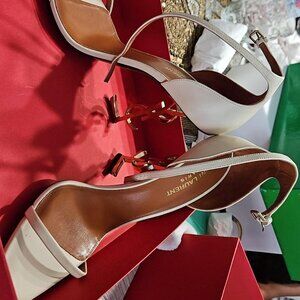 Yves Saint Laurent Women's White and Tan Footwear